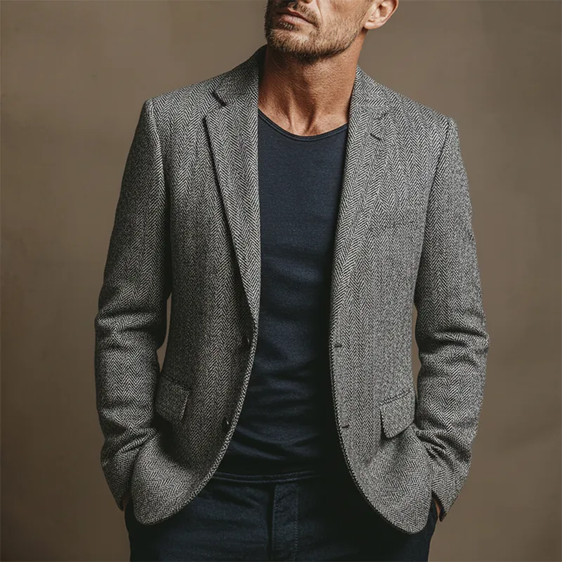 Men's Herringbone Blend Lapel Blazer MTA0672K7X sold by Manly product image thumbnail 2