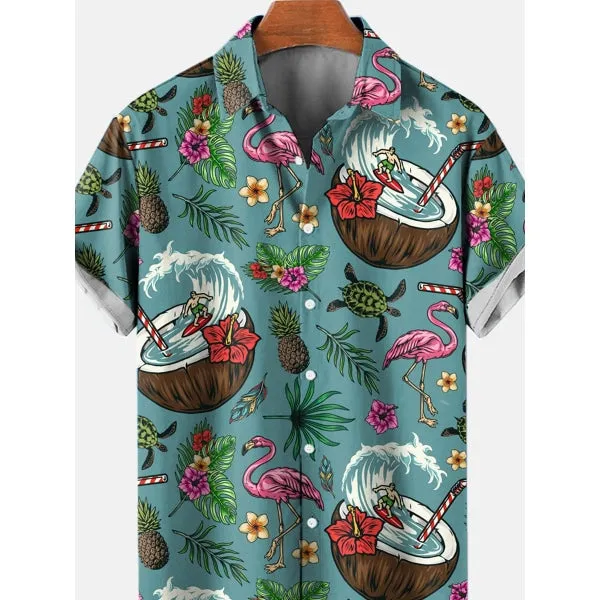 Men's Surf Retro Bright Graphic Print Short Sleeve Shirt sold by Manly product image thumbnail 3