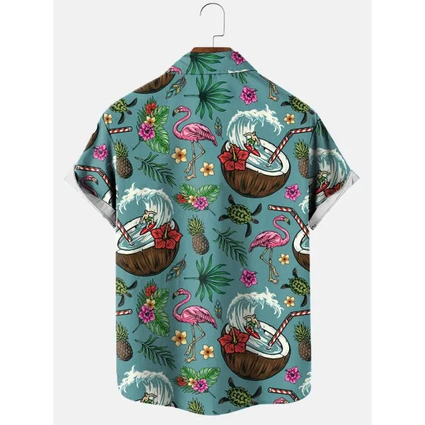 Men's Surf Retro Bright Graphic Print Short Sleeve Shirt sold by Manly product image thumbnail 2