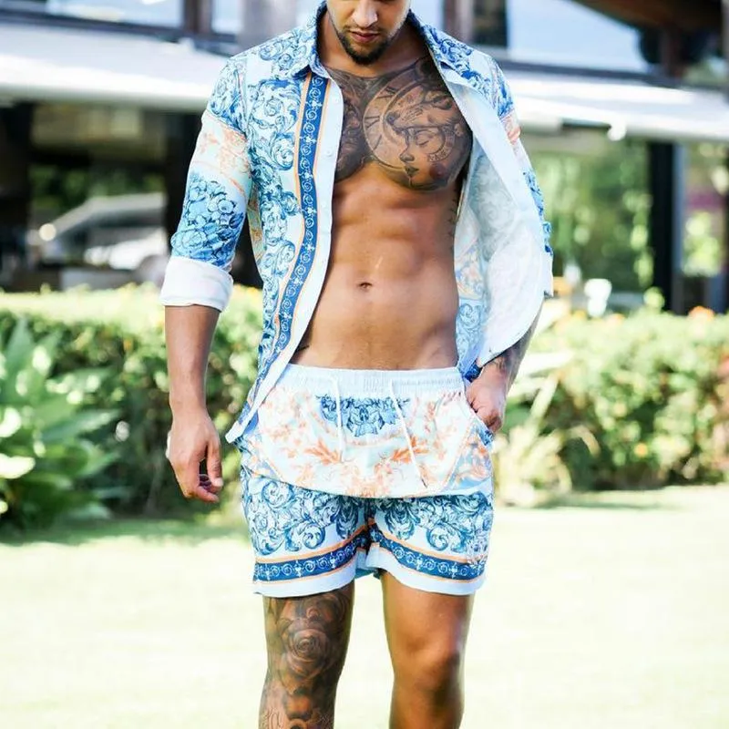 Men's Vacation Style Print Short Sleeve Shirt Shorts Set 15166152Z sold by Manly product image thumbnail 3