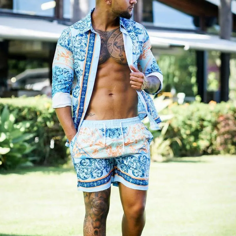 Men's Vacation Style Print Short Sleeve Shirt Shorts Set 15166152Z sold by Manly product image thumbnail 4