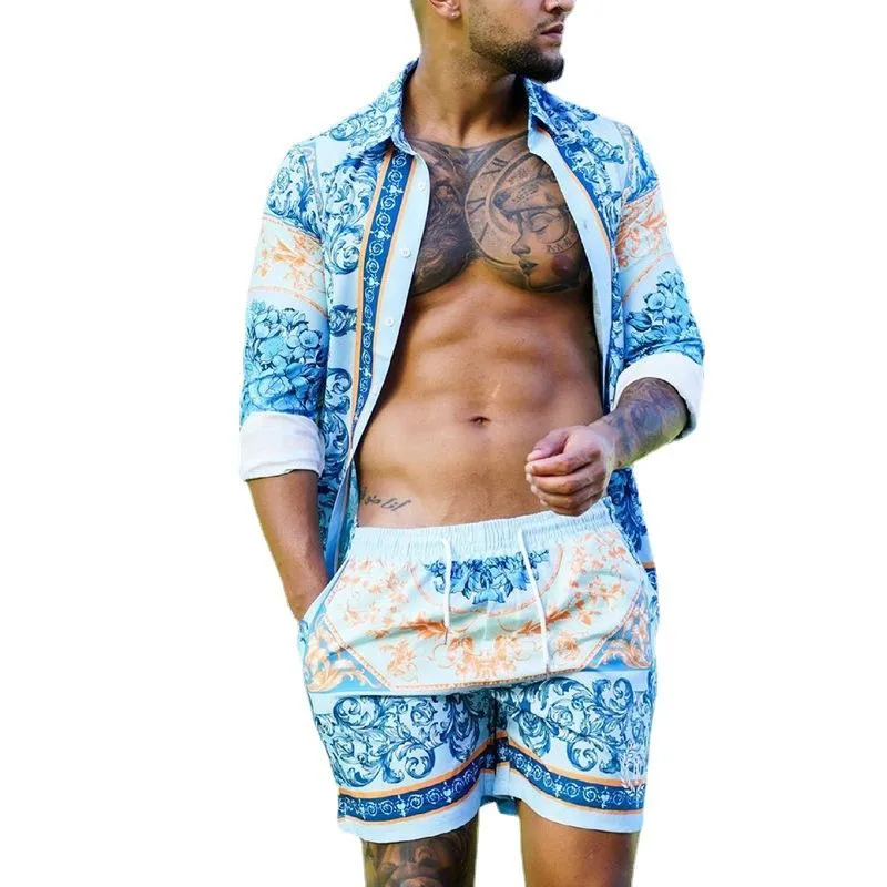 Men's Vacation Style Print Short Sleeve Shirt Shorts Set 15166152Z sold by Manly