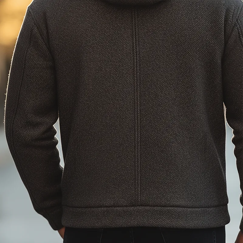 Men's Winter Retro Twill Faux Wool Hooded Jacket MTA0531K9P sold by Manly product image thumbnail 3