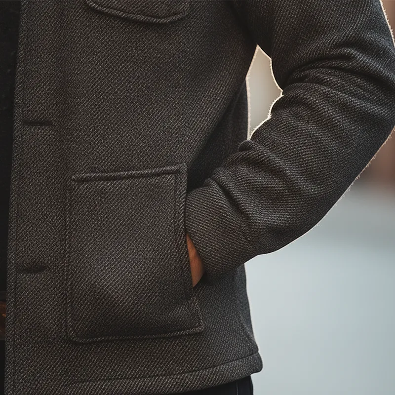 Men's Winter Retro Twill Faux Wool Hooded Jacket MTA0531K9P sold by Manly product image thumbnail 5