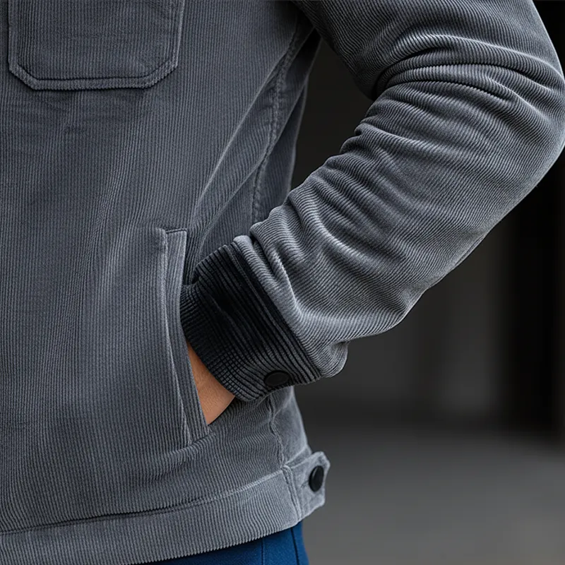 Men's Winter Retro Glossy Corduroy Classic Jacket MTA0553K9P sold by Manly product image thumbnail 3