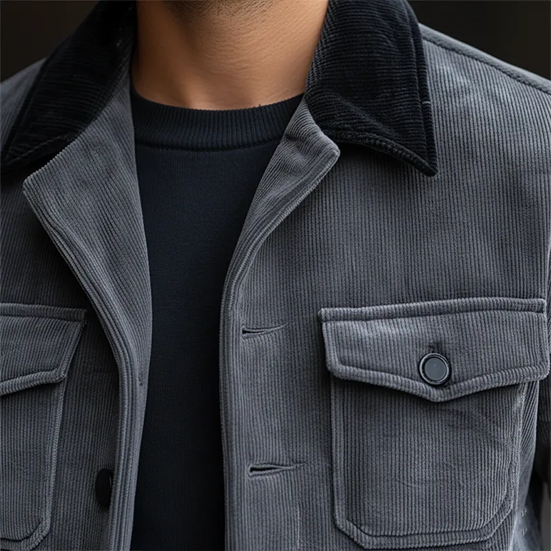 Men's Winter Retro Glossy Corduroy Classic Jacket MTA0553K9P sold by Manly product image thumbnail 4