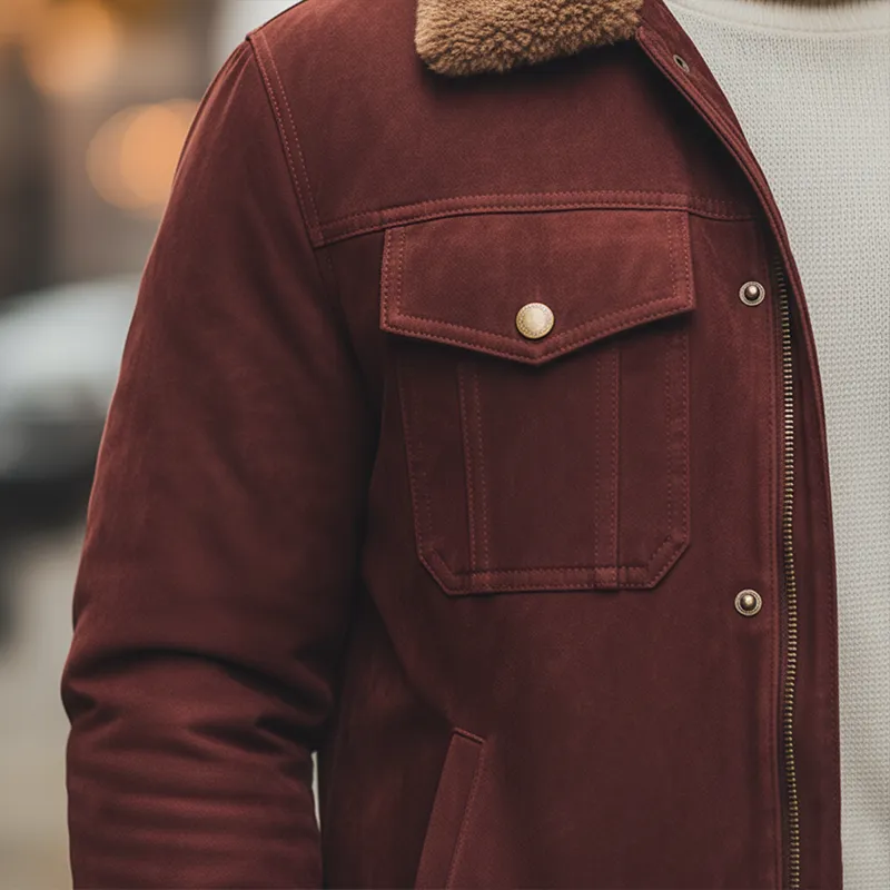 Men's Winter Retro Faux Suede Collar Jacket MTA0542K1P sold by Manly product image thumbnail 5