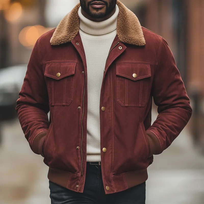 Men's Winter Retro Faux Suede Collar Jacket MTA0542K1P sold by Manly product image thumbnail 2