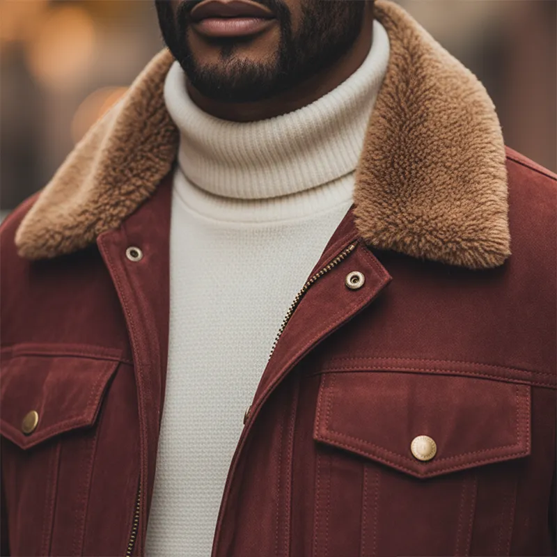 Men's Winter Retro Faux Suede Collar Jacket MTA0542K1P sold by Manly product image thumbnail 4