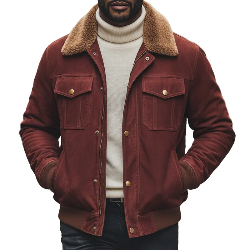 Men's Winter Retro Faux Suede Collar Jacket MTA0542K1P sold by Manly