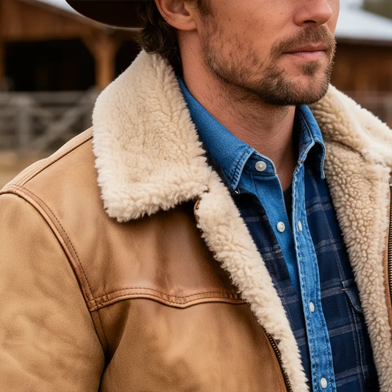 Men's Winter Retro Faux Suede Fleece Lined Jacket MTA0571K1P sold by Manly product image thumbnail 3