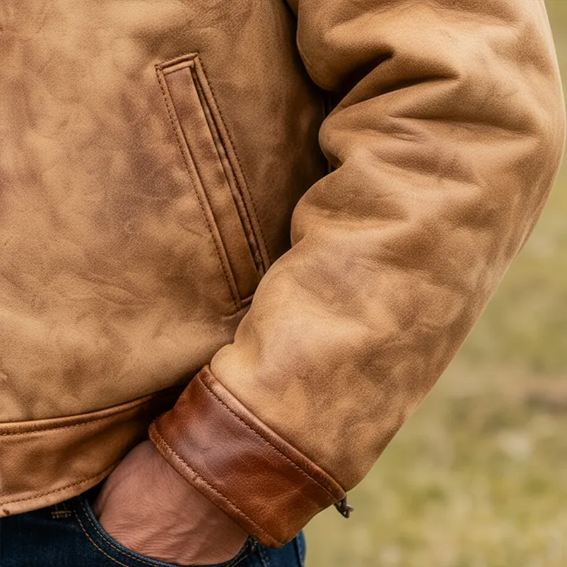 Men's Winter Retro Faux Suede Fleece Lined Jacket MTA0571K1P sold by Manly product image thumbnail 4