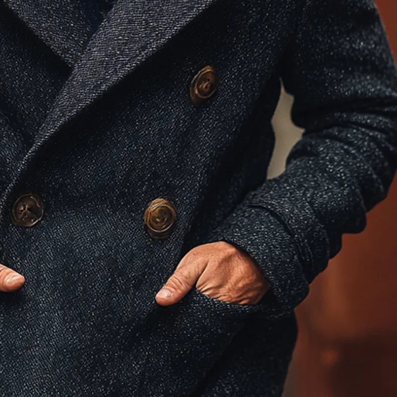 Men's Retro Blend Lapel Double-Breasted Jacket MTA0595K4X sold by Manly product image thumbnail 3