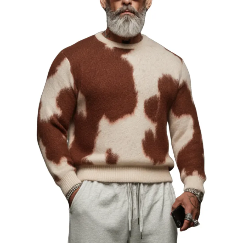 Men's Classic Casual Crew Neck Slim Fit Mohair Sweater MTA0545K7K sold by Manly