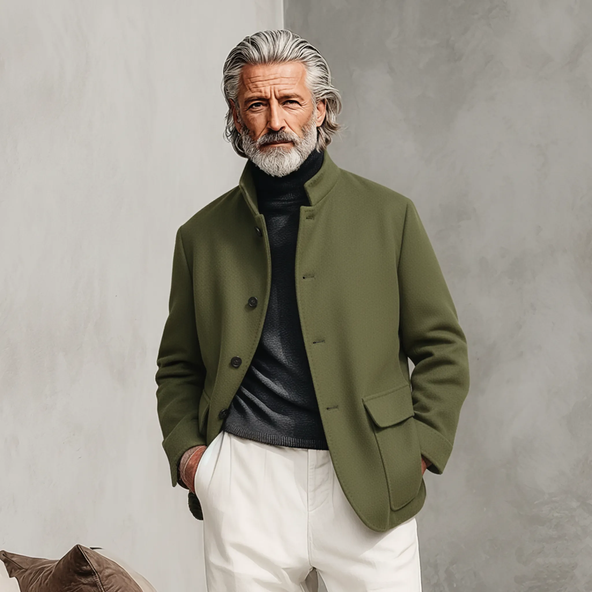 Men's Classic Light Business Stand Collar Faux Wool Jacket MTA0575K0K sold by Manly product image thumbnail 2