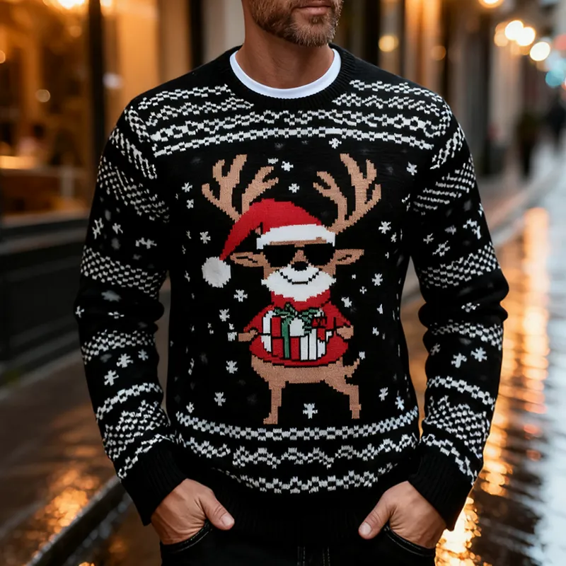 Men's Retro Casual Christmas Knit Crew Neck Sweater MTA0576K5TO sold by Manly product image thumbnail 2