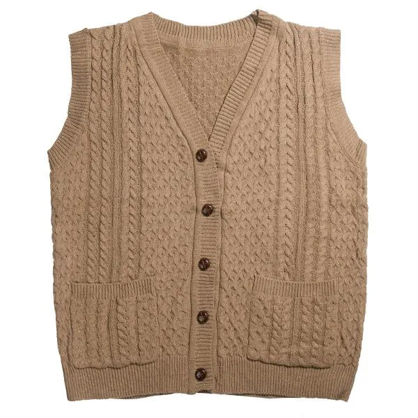 Men's V-Neck Twisted Knit Single Breasted Vest 41270854M sold by Manly