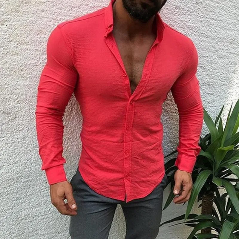 Men's Solid Lapel Single Breasted Casual Shirt 52915712Z sold by Manly product image thumbnail 5