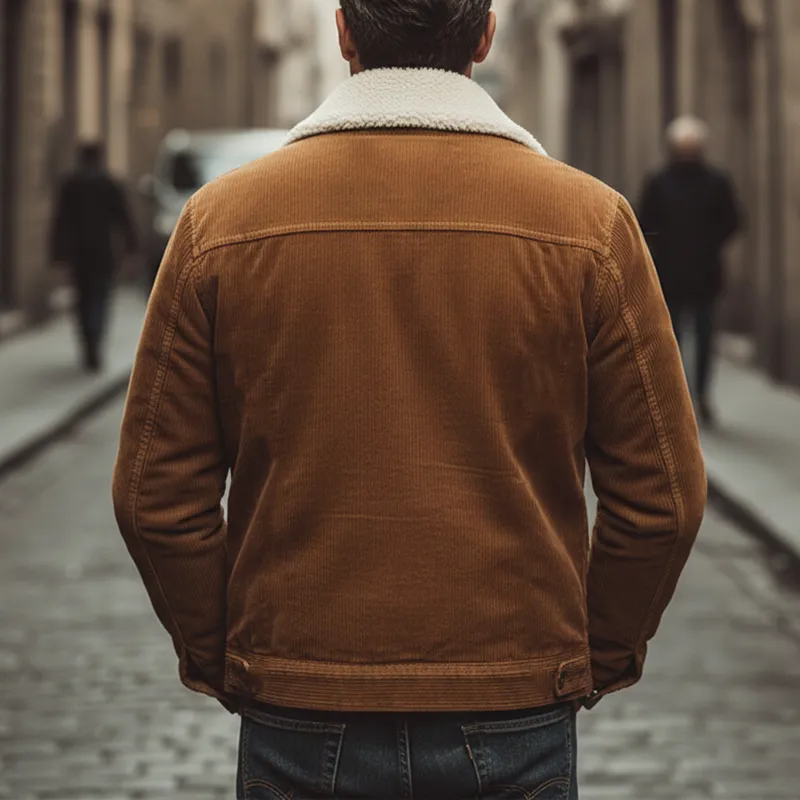 Men's Classic Corduroy Shearling Lined Button-Up Jacket MTA0411K2U sold by Manly product image thumbnail 4