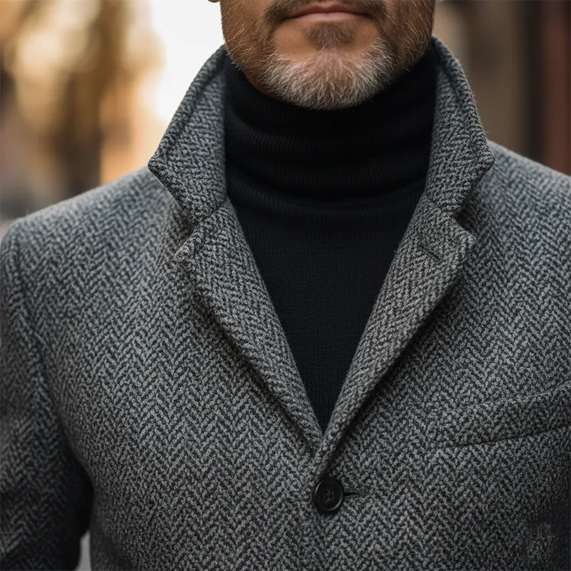 Men's Winter Retro Herringbone Faux Wool Jacket MTA0443K2P sold by Manly product image thumbnail 4