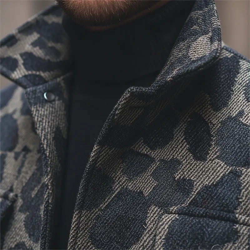 Men's Winter Retro Twill Faux Denim Stand Collar Jacket MTA0404K8P sold by Manly product image thumbnail 3