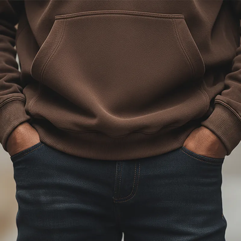 Men's Retro Minimalist Embroidered Fleece Half-Zip High Neck Sweatshirt MTA2713J5P sold by Manly product image thumbnail 4