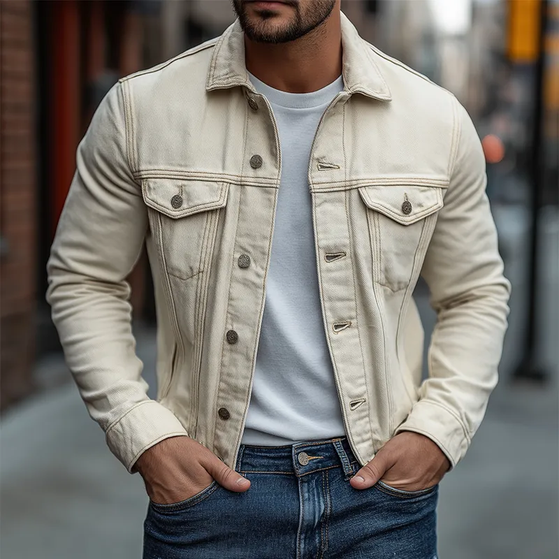 Men's Retro Casual Cotton Collar Button Jacket MTA3139J3TO sold by Manly product image thumbnail 2