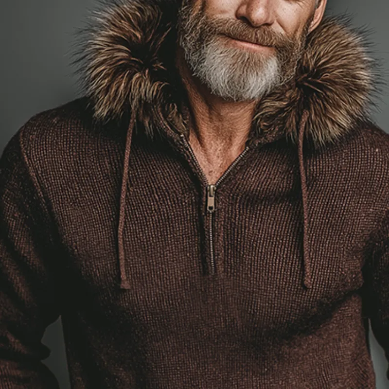 Men's Retro Casual Knitted Hooded Zipper Sweater MTA0133K9TO sold by Manly product image thumbnail 3