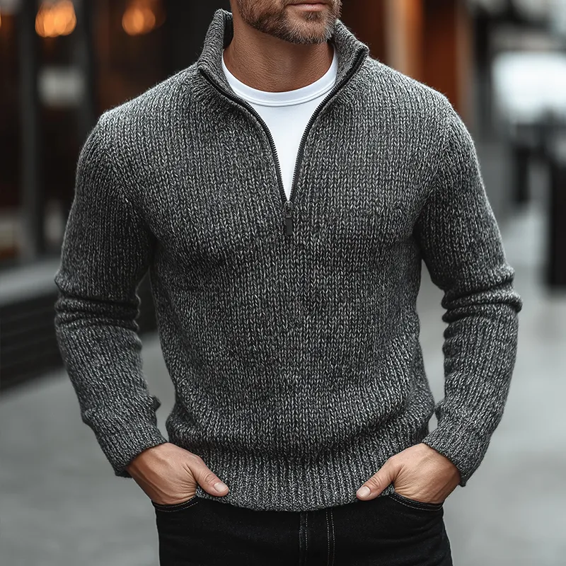 Men's Retro Casual Knitted Zipper Collar Sweater MTA0415K2TO sold by Manly product image thumbnail 2
