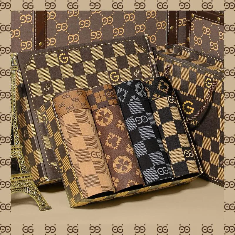 Men's Underwear 4 Pcs Retro Geometric Letters Print Breathable Boxer Briefs Set 57589817Z sold by Manly product image thumbnail 2