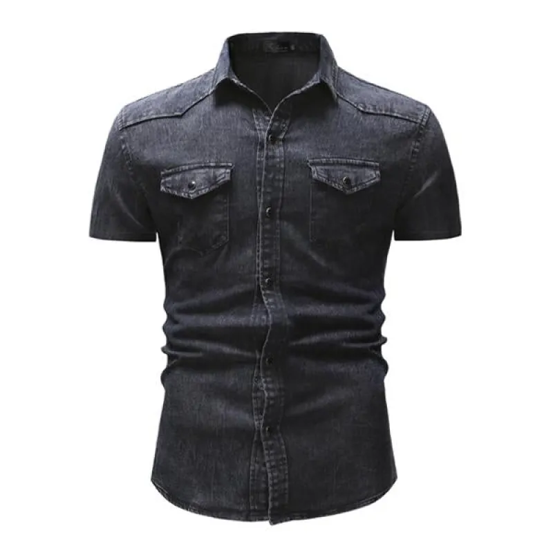 Men's Vintage Denim Short Sleeve Shirt 47012502X sold by Manly