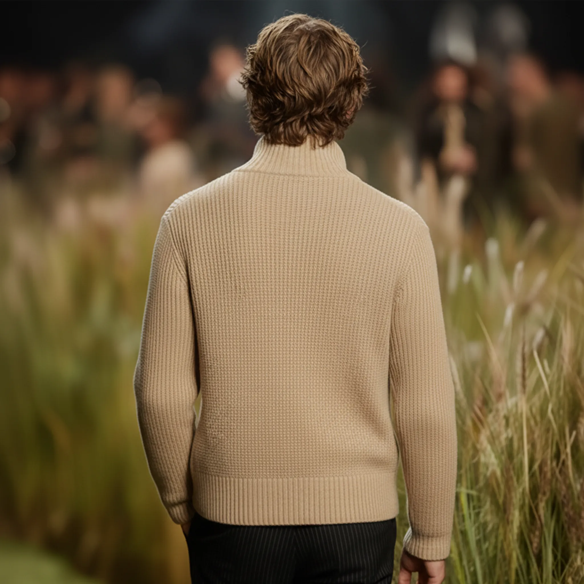 Men's Classic Casual Stand Collar Button-Up Cardigan MTA0824K1K sold by Manly product image thumbnail 5