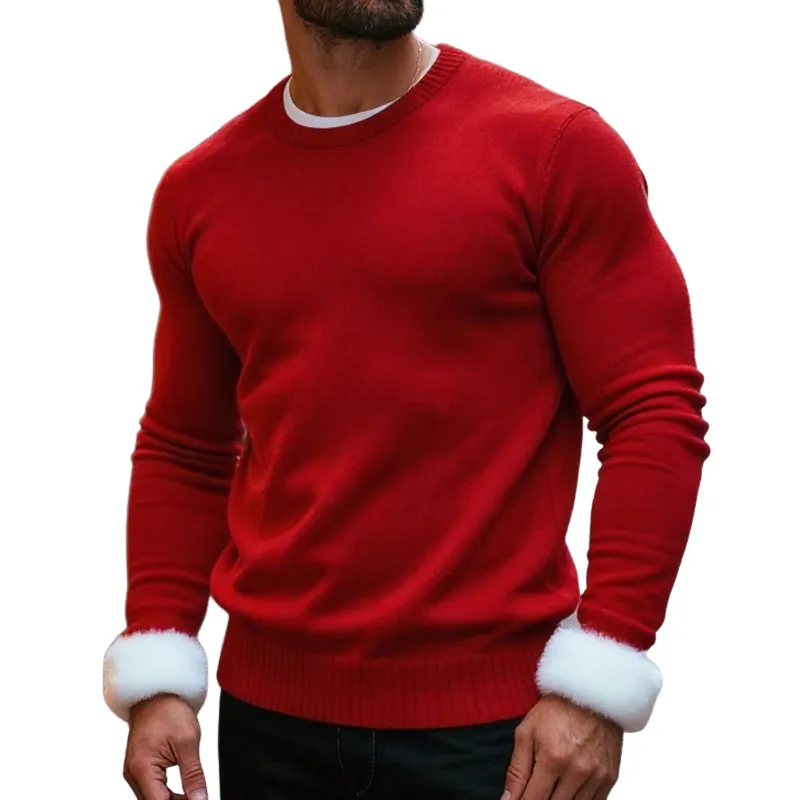 Men's Retro Casual Christmas Crew Neck Sweater MTA0573K7TO sold by Manly