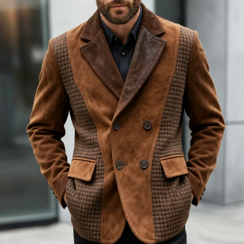 Men's Retro Casual Faux Suede Blazer MTA0521K3TO sold by Manly product image thumbnail 2