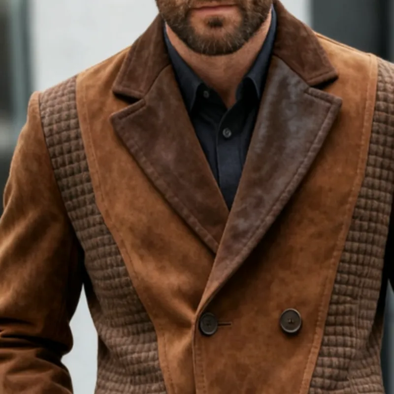 Men's Retro Casual Faux Suede Blazer MTA0521K3TO sold by Manly product image thumbnail 3