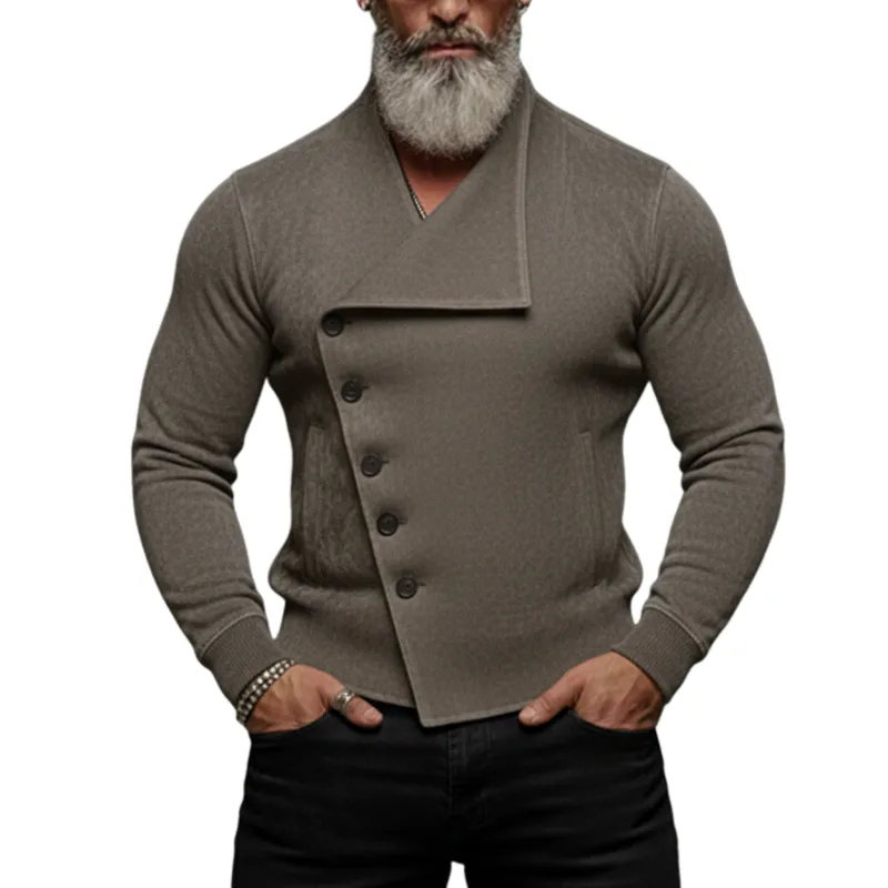 Men's Stylish Slanted Placket Faux Suede Slim-fit Lightweight Inner Jacket MTA0891K8K sold by Manly