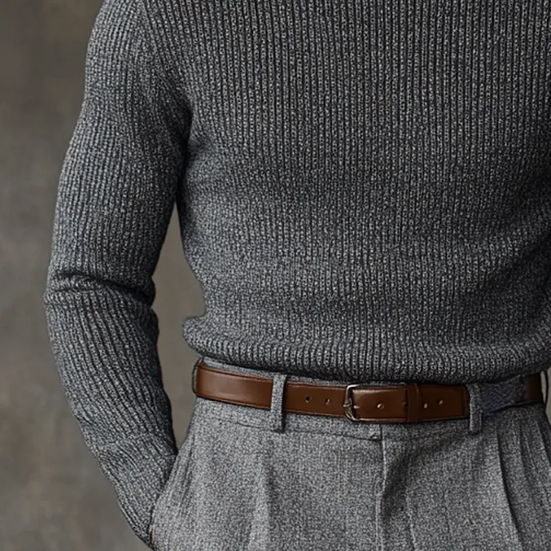 Men's Solid Color Turtleneck Knitted Long-sleeved Sweater MTA0752K7X sold by Manly product image thumbnail 4