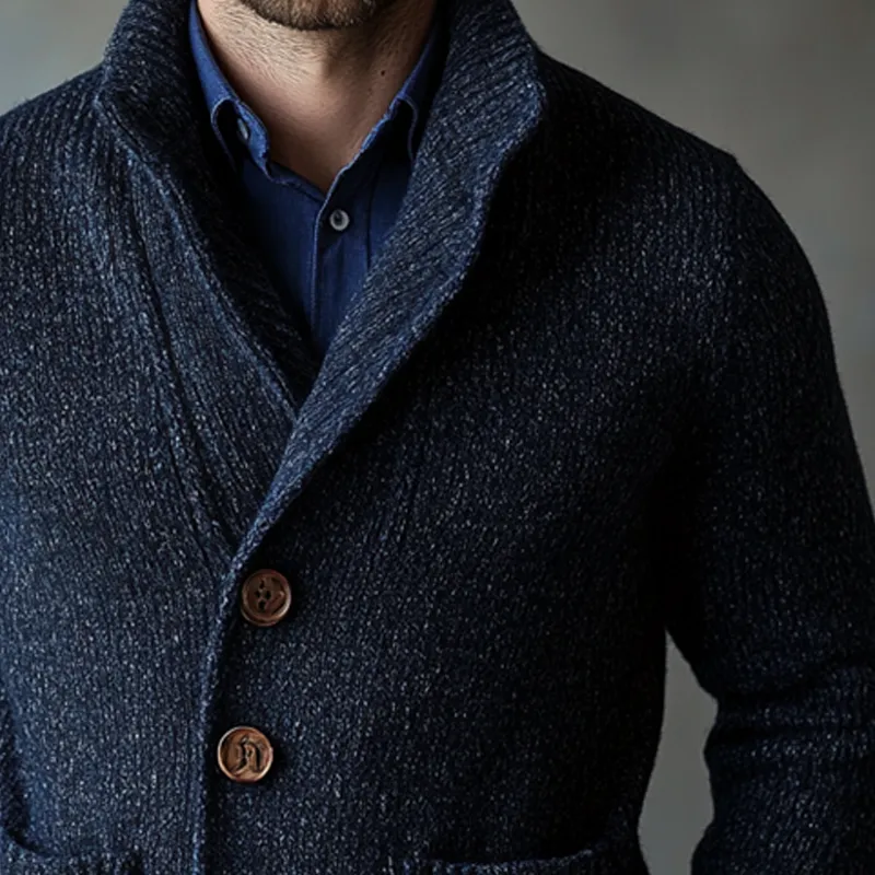 Men's Retro Stand Collar Button-Up Cardigan MTA0741K1X sold by Manly product image thumbnail 4