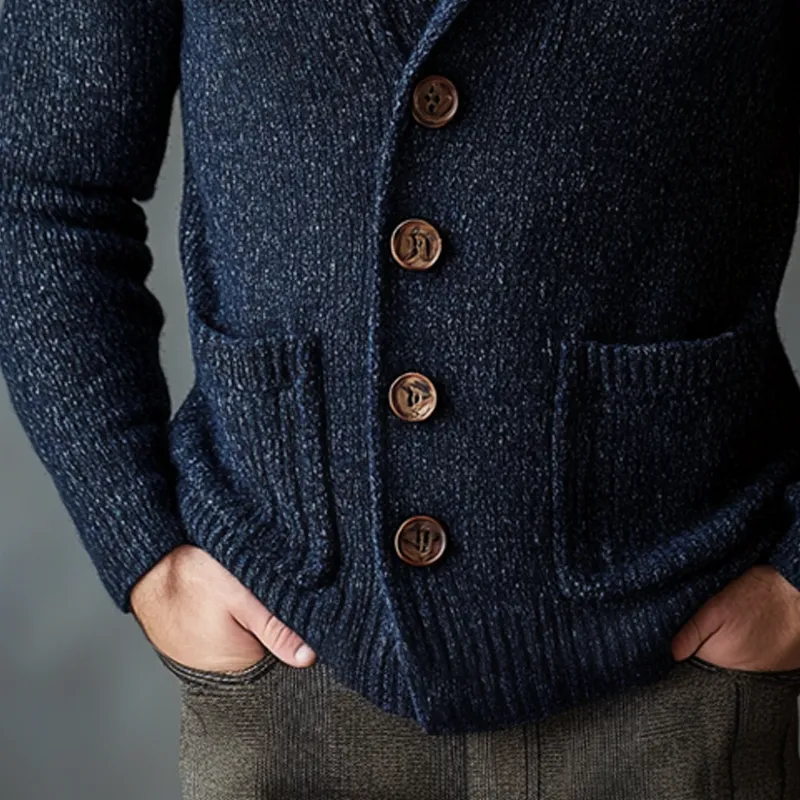 Men's Retro Stand Collar Button-Up Cardigan MTA0741K1X sold by Manly product image thumbnail 3