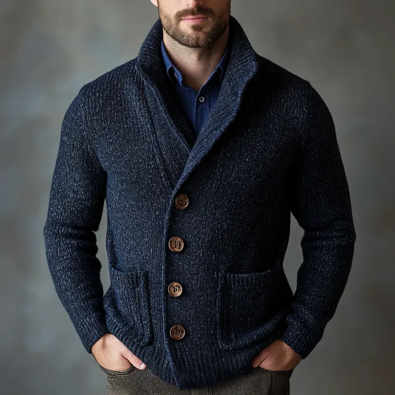 Men's Retro Stand Collar Button-Up Cardigan MTA0741K1X sold by Manly product image thumbnail 2