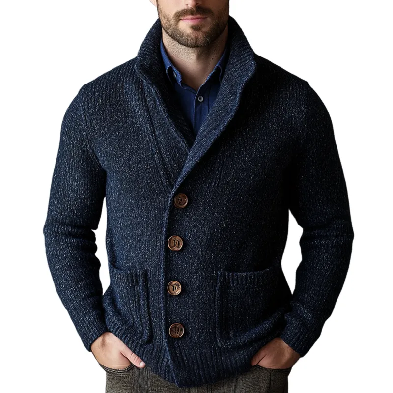 Men's Retro Stand Collar Button-Up Cardigan MTA0741K1X sold by Manly