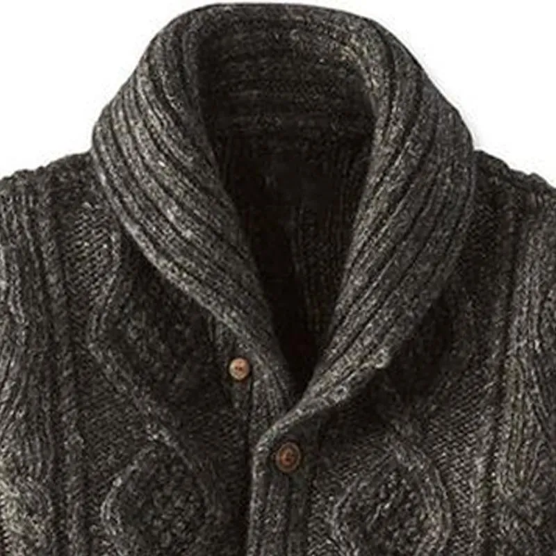 Men's Vintage Cable Lapel Single Breasted Knitted Cardigan 49152247M sold by Manly product image thumbnail 2