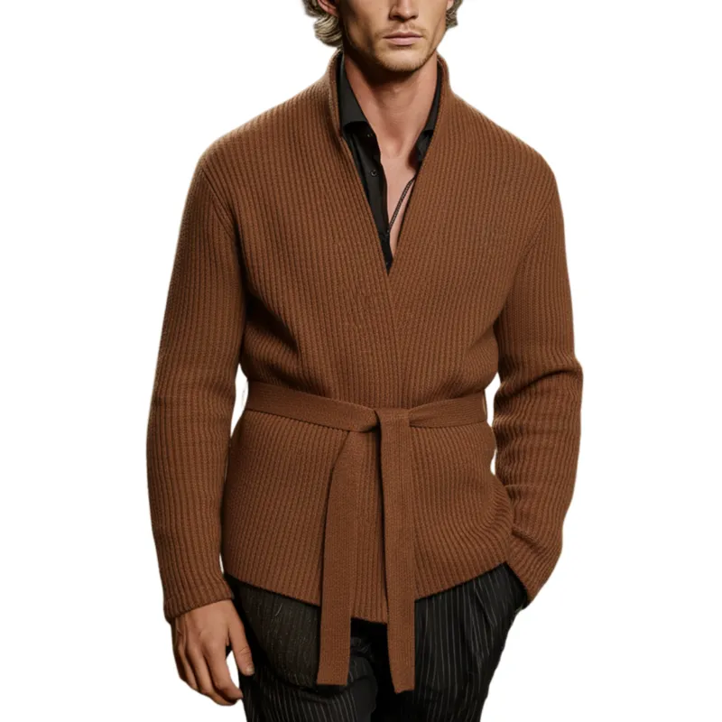 Men's Classic Retro Belted Knit Cardigan MTA0701K2K sold by Manly