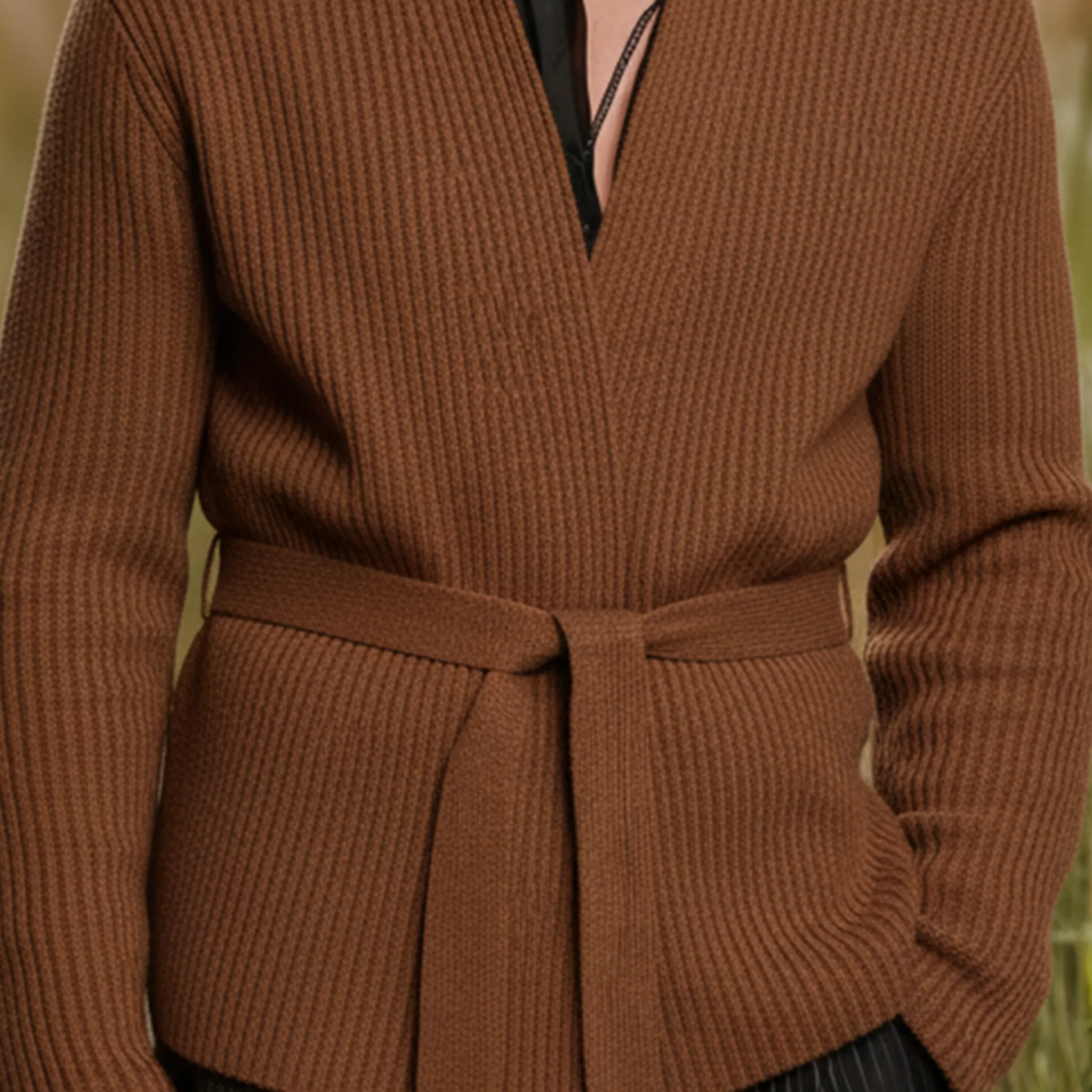 Men's Classic Retro Belted Knit Cardigan MTA0701K2K sold by Manly product image thumbnail 5