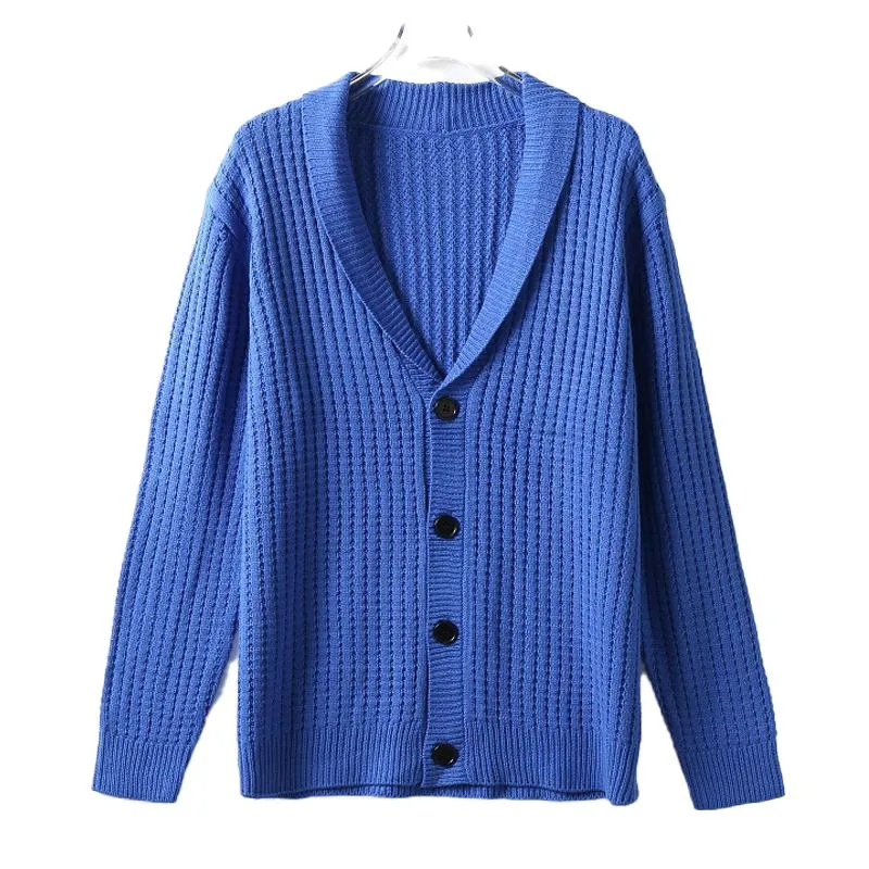 Men's Solid Color Knitted Cardigan Sweater 57658907X(重复款) sold by Manly