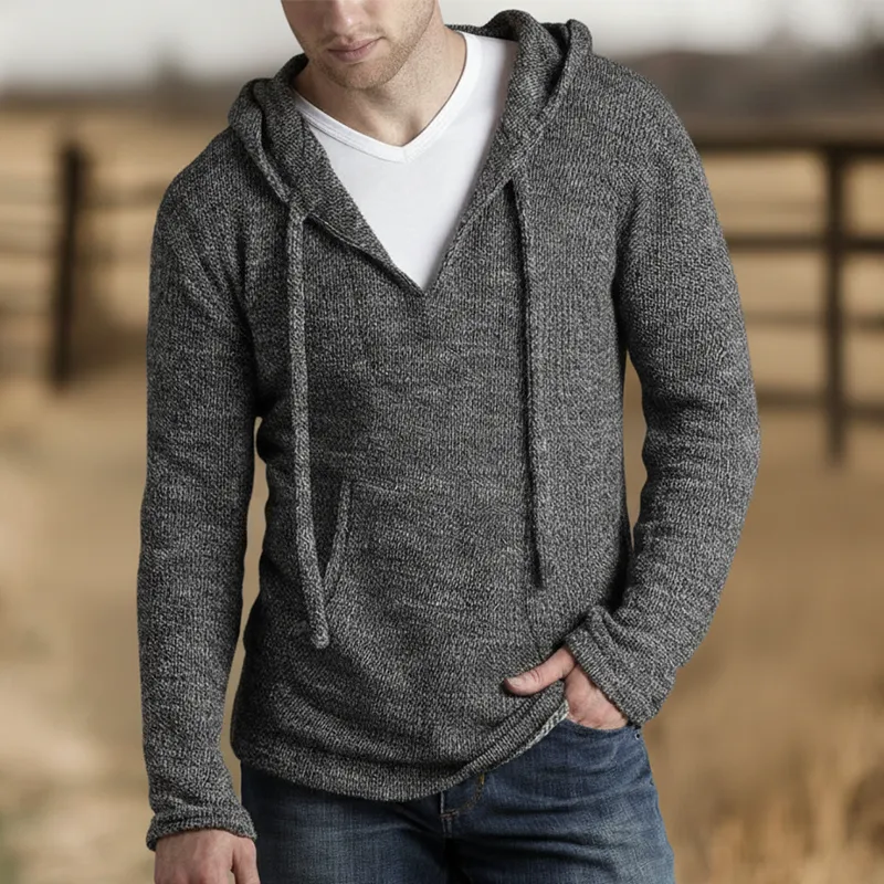 Men's Simple Retro Knitted Hooded Sweatshirt MTA1190K4P sold by Manly product image thumbnail 2