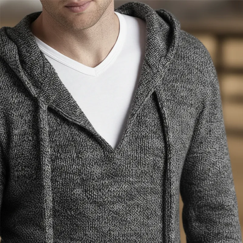 Men's Simple Retro Knitted Hooded Sweatshirt MTA1190K4P sold by Manly product image thumbnail 3