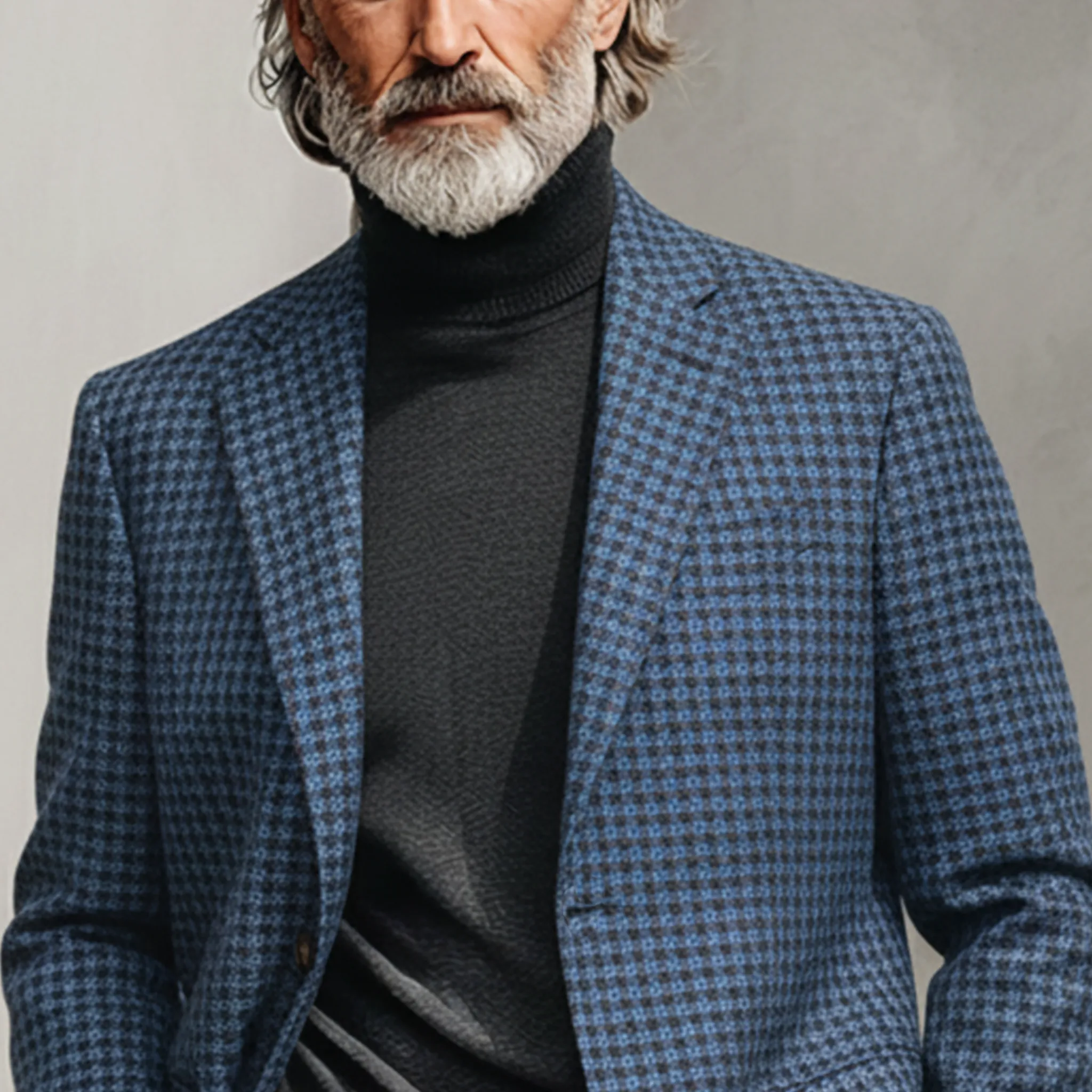 Men's Classic Retro Faux Houndstooth Wool Single-breasted Blazer MTA1186K6K sold by Manly product image thumbnail 4