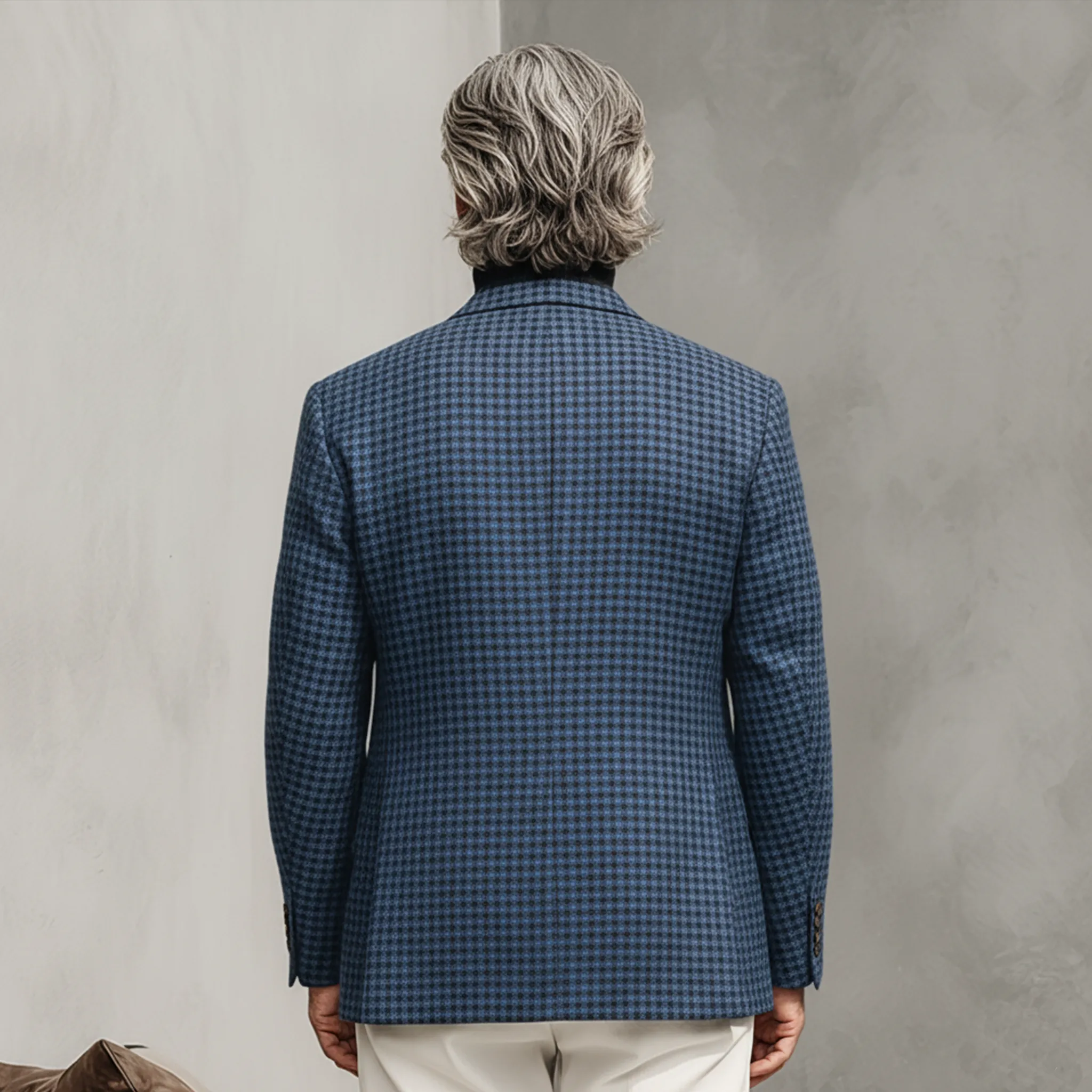 Men's Classic Retro Faux Houndstooth Wool Single-breasted Blazer MTA1186K6K sold by Manly product image thumbnail 3