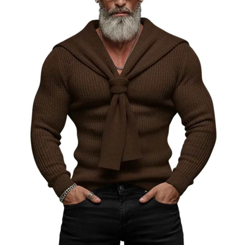Men's Classic Casual V-neck Slim Fit Sweater (includes Knitted Shawl) MTA1112K1K sold by Manly